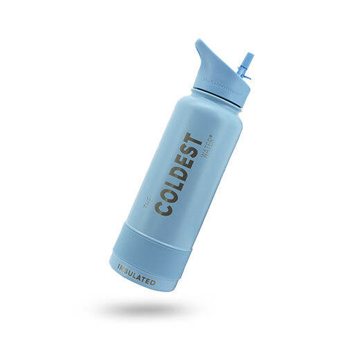 COLDEST Sports Water Bottle 40 Oz (1.2 Liter) Straw Lid Wide Mouth ...