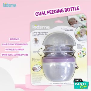 OVAL FEEDING BOTTLE KIDSME / BOTOL SUSU BAYI ANTI SEDAK / BOTOL SUSU BAYI / BOTOL SILICONE / BOTOL SUSU 150 ML / BOTOL ANAK ANTI SEDAK