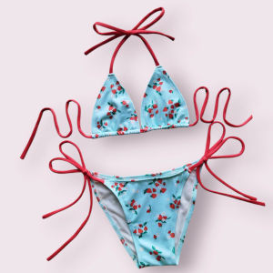 Bộ đồ bơi hai mảnh buộc dây cho bé gái Bikini hai mảnh đi biển trẻ em chất liệu vải thun lạnh co giãn tốt và nhanh ráo nước an toàn và tiện lợi cho bé