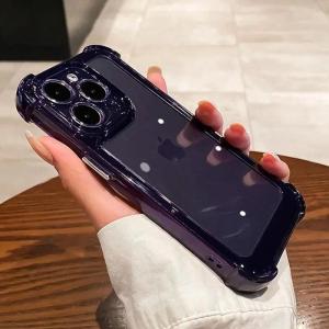 New Luxury Shockproof Clear Phone Case For iPhone16 15 14 13 12 11 Pro Max XR  Plus Silicone Bumper Transparent Hard Back Cover