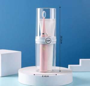 Acrylic Toothbrush Travel Holder Organizer With Mouthwash Cup