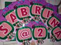 PINK, BLUE COCO- MELON PER LETTER birthday BANNER, Party, Name Banner, Happy Birthday PARTY. 