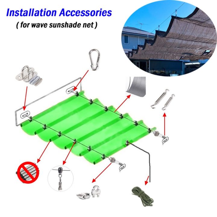 [HOT KENXKLHWHIOGH 590] SS304 Telescopic Wave Sunshade Net Installation