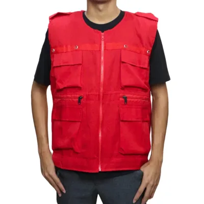 Rompi motor Rompi Tacktical banyak kantong rompi outdoor unisex pria wanita bahan catton drill jaket motot jaket touring