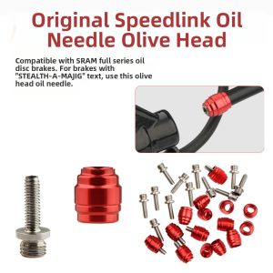 FLYING 1/2/5/10sets Red Oil  Olive Head Stainless Steel Aluminum Alloy Oil Pipe Outer Diameter 5mm Mountain Road Bike Olive Head  Oil  Kit Suitable for SRAM