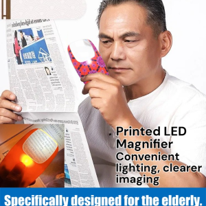 Mingshi Assistant! Eye protection artifact Special reading magnifier for the elderly with light High-definition anti-glare imaging Wide-band lighting Anti-vertigo reading tool Rechargeable handheld magnifier