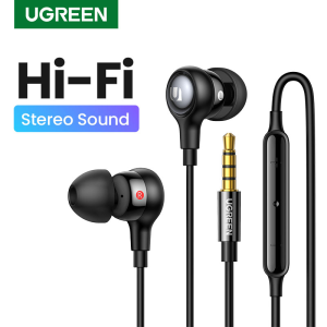 UGREEN Stereo Bass Headphone In-Ear 3.5mm/Type C Cellphones Headset Wired Earphones Metal HIFI Earpiece with MIC for Xiaomi Samsung Huawei