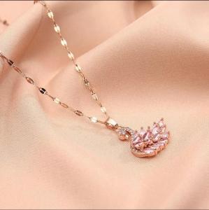 Klinik Kalung - Kalung Titanium Wanita Korean Style Anti karat Liontin Angsa Permata