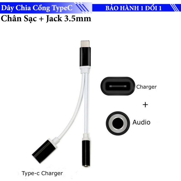 USB Type-C ra jack tai nghe và cổng sạc/USB Type-C To
