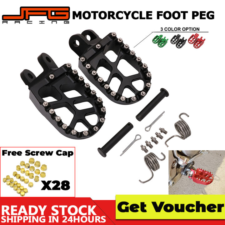 JFG Racing Motorcycle Aluminum Foot Pegs Rest Footpegs Footrest For