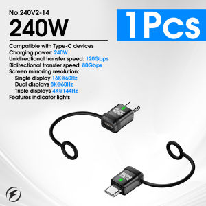 FONKEN 240W USB-C To Type-C Fast Charging Adapter Aluminum Alloy 80Gbps Data Transfer 8K 60Hz Connector for Phone Laptop