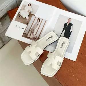 LM Women Flat Slip-On Sandals H-Design PVC Casual Beach Fashion Slippers 66-3