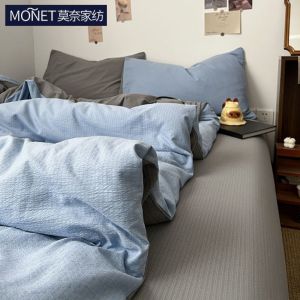Monet A Maternity and Baby Simple Ultra-Soft Double Layer Gauze Bedding Set Quilt Cover Bed Sheet Student Dormitory Three-Piece Set LZD
