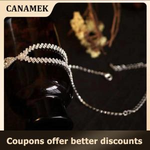 【 CANAMEK 】 1Set Bridal Necklace Earrings Water Drop-shaped Rhinestone Jewelry Style Sparkling Jewelry Set For Wedding Party Gift