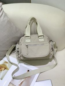 HANKE Multi-Pocket Casual Sling Bag – Lightweight Cotton Nylon Crossbody Handbag with Adjustable Strap