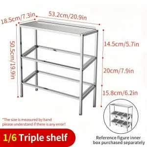 1/6 Slanted Storage Rack Stainless Steel Kitchen Containers Food Jam Box Milk Tea Shop Special Seasoning Box Pot Rack Kitchen Organizer