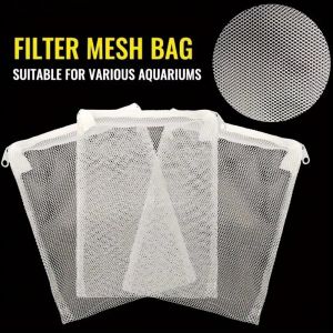 NOBLELUX Isolation Bag Nylon Filter Bag Black White Pond Media Filter Net Bag Reusable Mesh Zip Net Bag for Aquarium/Fish Tank