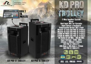 Portable Speaker Aktif Roadmaster KD PRO Trolley Ukuran Speaker 12 inch dan 15 inch