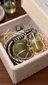 Summer Green Tea Frappuccino Cup Keychain Braided Rope Matcha Croissant Cake Keyring Mobile Phone Bag Pendant Key Ornaments Gifts