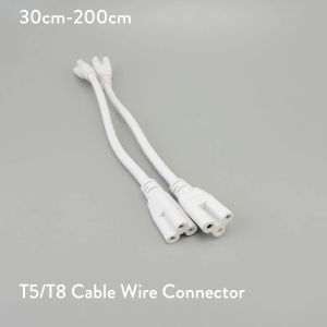 2Pcs Flexiable Double End 3Pin 30cm - 200cm T8 / T5 Cable Wire Connector For LED Integrated Tube Light Cable & Connectors