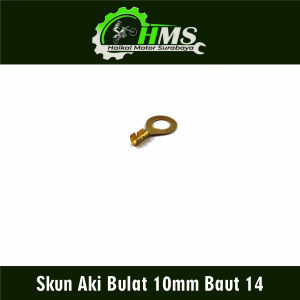 Skun Aki Bulat 10mm Baut 14 (Harga Per 1 Biji) - Scun Sekun Klem Terminal Accu Soket Socket Ring