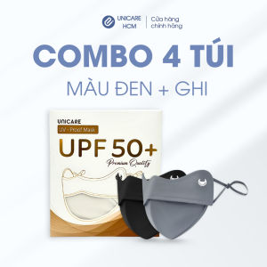 COMBO 4 Chiếc Khẩu trang Proof UNICARE - chất vải lụa mềm mịn thoáng mát chống tia UV hiệu quả