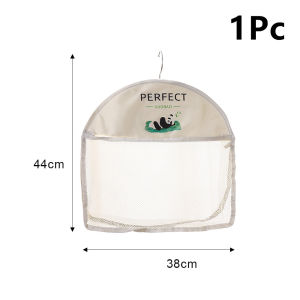 Cute Panda Large Capacity Underwear Storage Mesh Bag Hangable Wardrobe Clothes Organizing Socks Bra Storage Pouch
