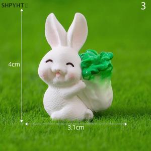 SHPYHT✨ Mini Cartoon Rabbit Carrot Micro Landscape Figurines Desktop Decoration Gardening Animal Resin Home Accessories Easter Ornament