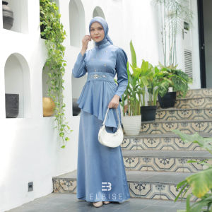 Erina Dress Seragam Bridesmaid Kondangan Gamis Polos Pesta Modern Mix Payet