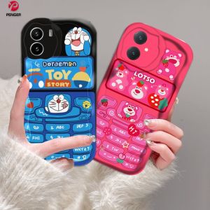 (Lokal Ready) PENGER Casing hp Vivo Y36 Y27 Y16 Y12s Y20 Y02A Y02T Y35 Y11 Y17 Y21 Y15 Y12 Y30i Y22 Y15s Y20s Y22s Y21A Y12i Y21s Y15A Y33s Y51 Y91C Y91Kreatif Lucu Manyo Doraemon Tombol Telepon Lotso Soft Case