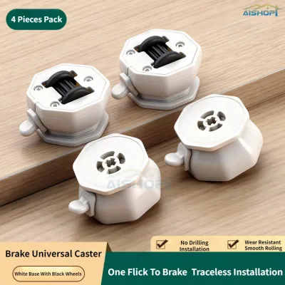 [SG Seller]No Drill Self Adhesive Swivel Caster Wheel with ke Heavy Duty Sticky Furniture Moving Roller