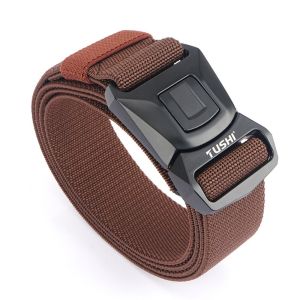 GENENIC Heavy Duty Mens Stretch Belt Hard Quick Release Buckle Strong Overalls Work Belt Durable Adjustable Elastic Belt Casual