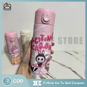 IFS กระบอกน้ำเก็บอุณหภูมิ แบบยกดื่ม ลายการ์ตูนมาใหม่ LABUBU ความจุ 420 ml. ฝาสามารถตั้งล็อคได้ กระติกน้ำ กระบอกน้ำ เก็บร้อน เย็น