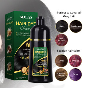 100% Original ALOEVS Herbal Hair Dye Shampoo Same dye Natural Organic Ingredients Color No Irritable