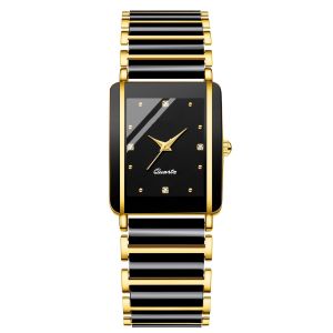 Hot-Selling Square Couple Watches for Women and Men Ceramic Fashion Quartz Watches Hot