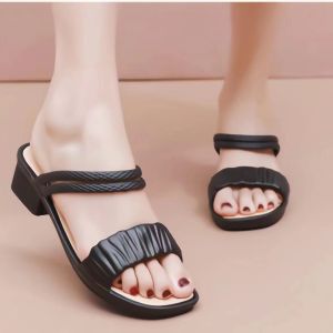 [Free Shipping] Summer Casual Slip-On Sandals Fashionable Wedge-Heeled Sandals Suitable For Both Indoor And Outdoor Wear Mid-Heel WomenS Sandals