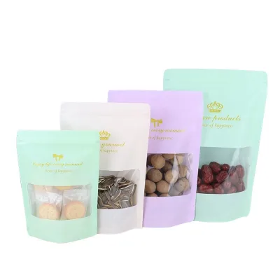 Set 10 Túi zip đựng bánh kẹo rộng đáy chất liệu nylon dày cứng cáp