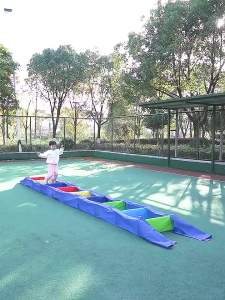 `Colorful Fabric Hurdle Ladder Kids Obstacle Game Toy Foldable Preschool Sensory Integration Training Equipment Kindergarten Outdoor Sports Props`
