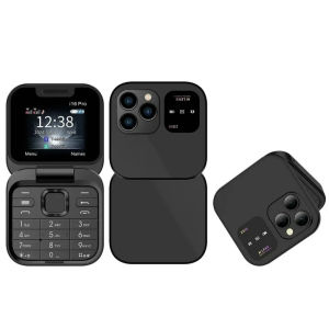 i16 Pro 1.77" Flip Phone Foldable Phone Nano Slot Dual Sim Cellphone Basic Phone Keypad Phone Built-in Battery