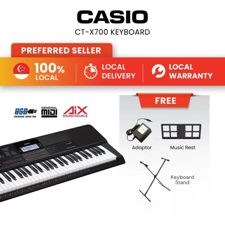 CASIO Keyboard CT-X700 61 Keys Touch Sensitive Piano Style
