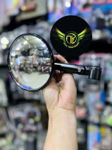 Gương chiếu hậu TRÒN CẦU LỒI góc nhìn rộng mặt gương to 115mm thân sơn đen gắn cho mọi loại xe