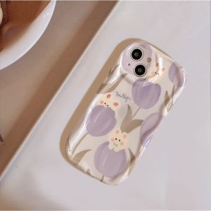Purple rabbit tulip Compatible for IPhone 15 Plus 11 14 13 12 15 Pro Max XR X XS Max 15 7Plus 8pl