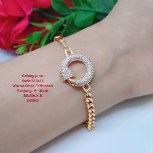 Gelang Jurai Titanium Tembaga Xuping Rodium Perhiasan Akseaoris Lapis Emas 1824 Karat