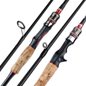 Sougayilang 1.8m/2.1m Fishing Rod with Two Tips M and ML Spinning/ Casting 2 Section Fishing Pole with Cork and EVA Handle for Fishing Rod Outdoor Tackle.