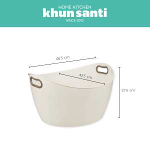 KHUN SANTI ตะกร้าพลาสติก BQ-2049 ความจุ 23ลิตร ขนาด(กว้างxยาวxสูง) 42.5 x 46.5 x 27.5 cm