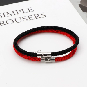 Fashion Bracelet with Magnetic Clasp Lucky Kabbalah Bracelet Red Black Braided String Bracelet Gift for Girl Boy