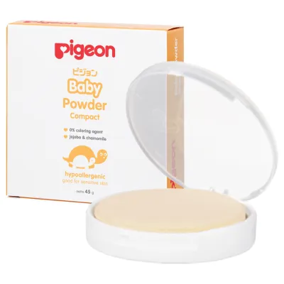 Pigeon Baby Powder Compact Bedak Padat Bayi | Baby Compact Powder Cake | PIGEON Baby Powder Cake Chamomile 45Gr Refill | Bedak Tabur Bayi