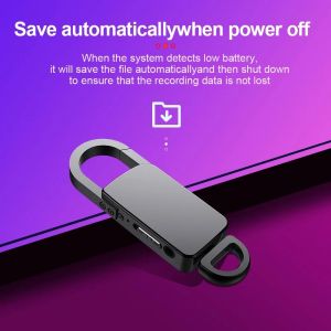 Mini Digital Voice Recorder 16GB 32GB USB Rechargeable Keychain Audio Recorder Voice Activated MP3 Player Alat Rakaman Suara