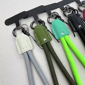 (HD1)Reinforced Clip Anti-Loss Wrist Strap: Bold Weave Nylon & PU Leather for Phones