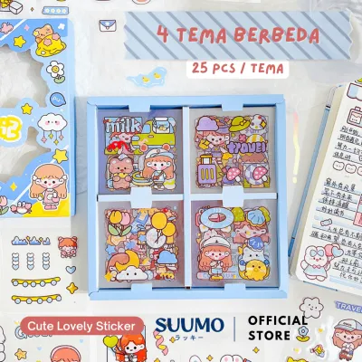 Suumo Stiker 100 Lembar Waterproof Aesthetic Decoration Sticker